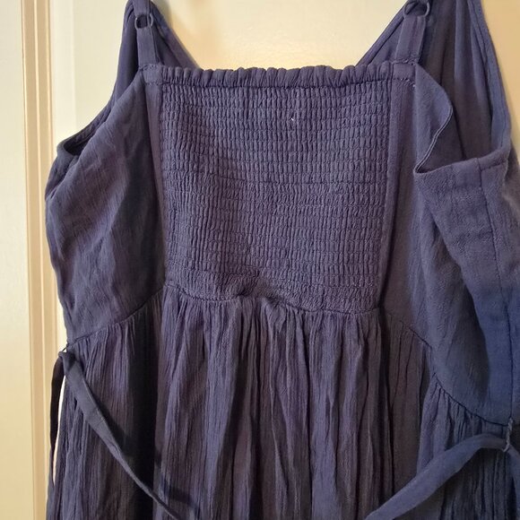 Motherhood Maternity Blue Sleeveless Tank Maxi Dress Small Flowy Button Gauze S - Picture 7 of 16